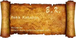 Bekk Katalin névjegykártya